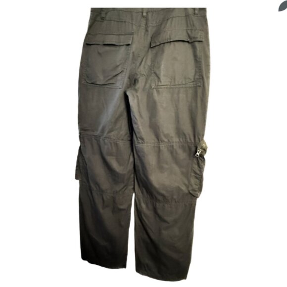 Forever 21 Black Cargo Pants Size L | Utility Multi Pocket Streetwear Y2K Style - Picture 2 of 4